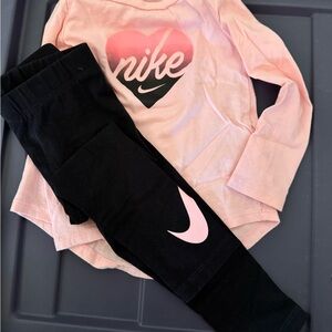 Nike Kids Black and Pink Bottoms